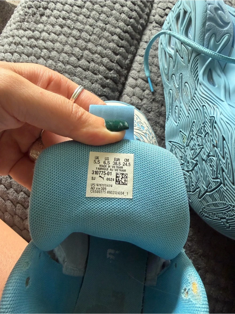 Kids Blue Graphic Athletic Shoes